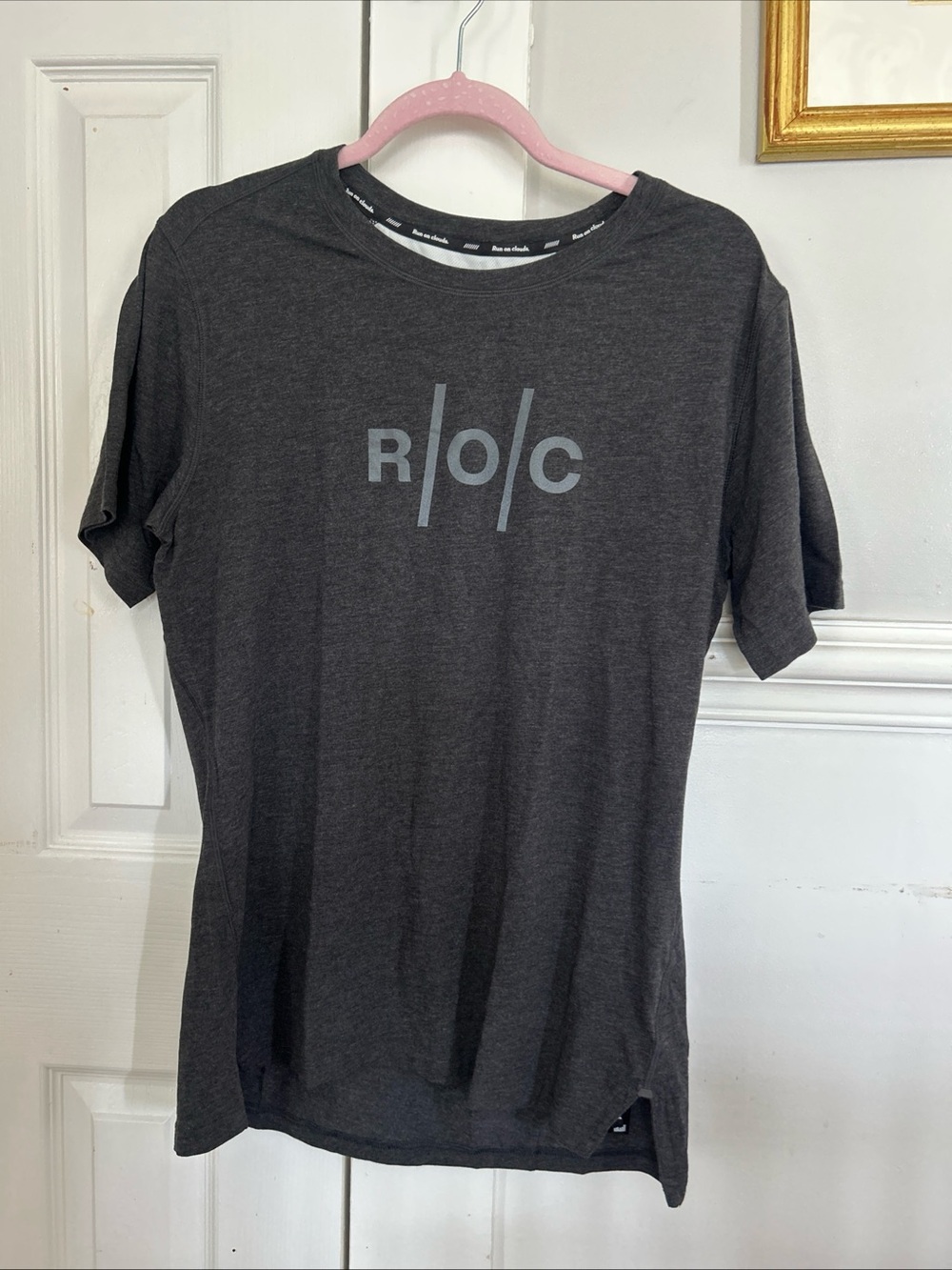 On Running Charcoal Gray Short Sleeve Tee with R|C Logo